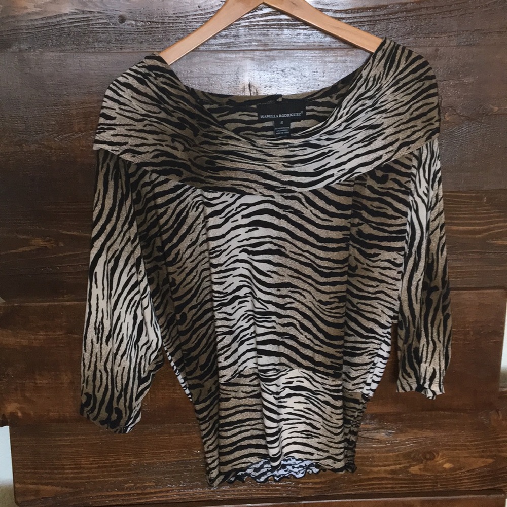 Isabella Rodriguez zebra print blouse